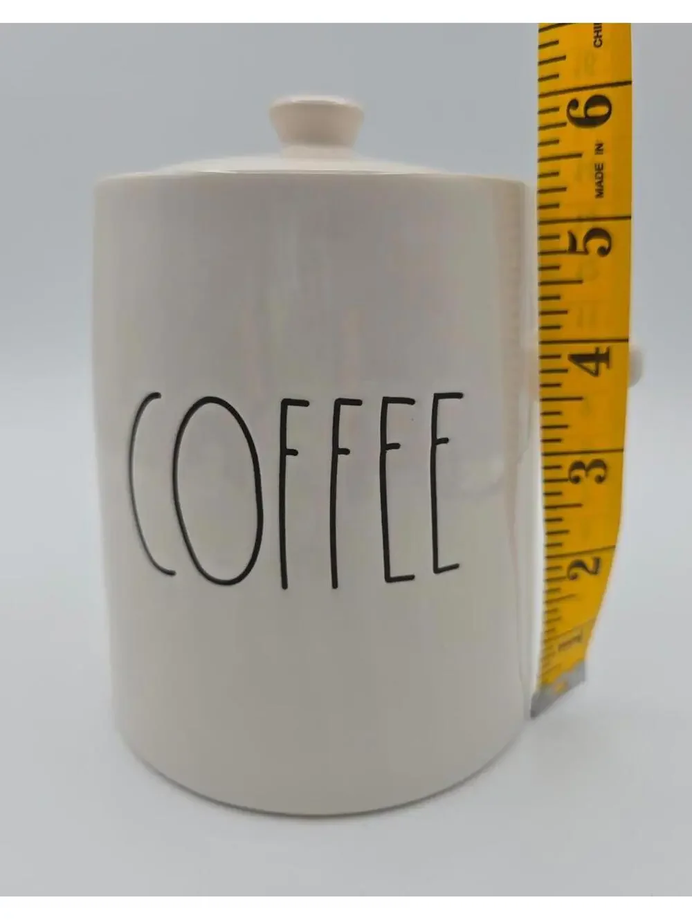 Rae Dunn White and Black COFFEE Canister w Lid Artisan Magenta Farmhouse Jar